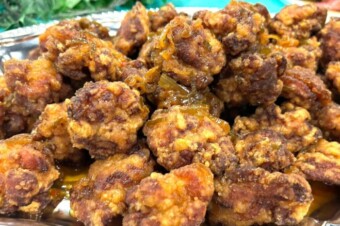 若鶏のから揚げ     油淋鶏ソース