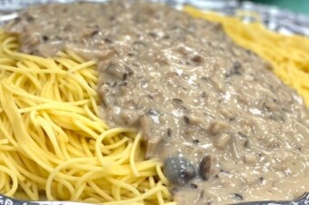 キノコクリームパスタ